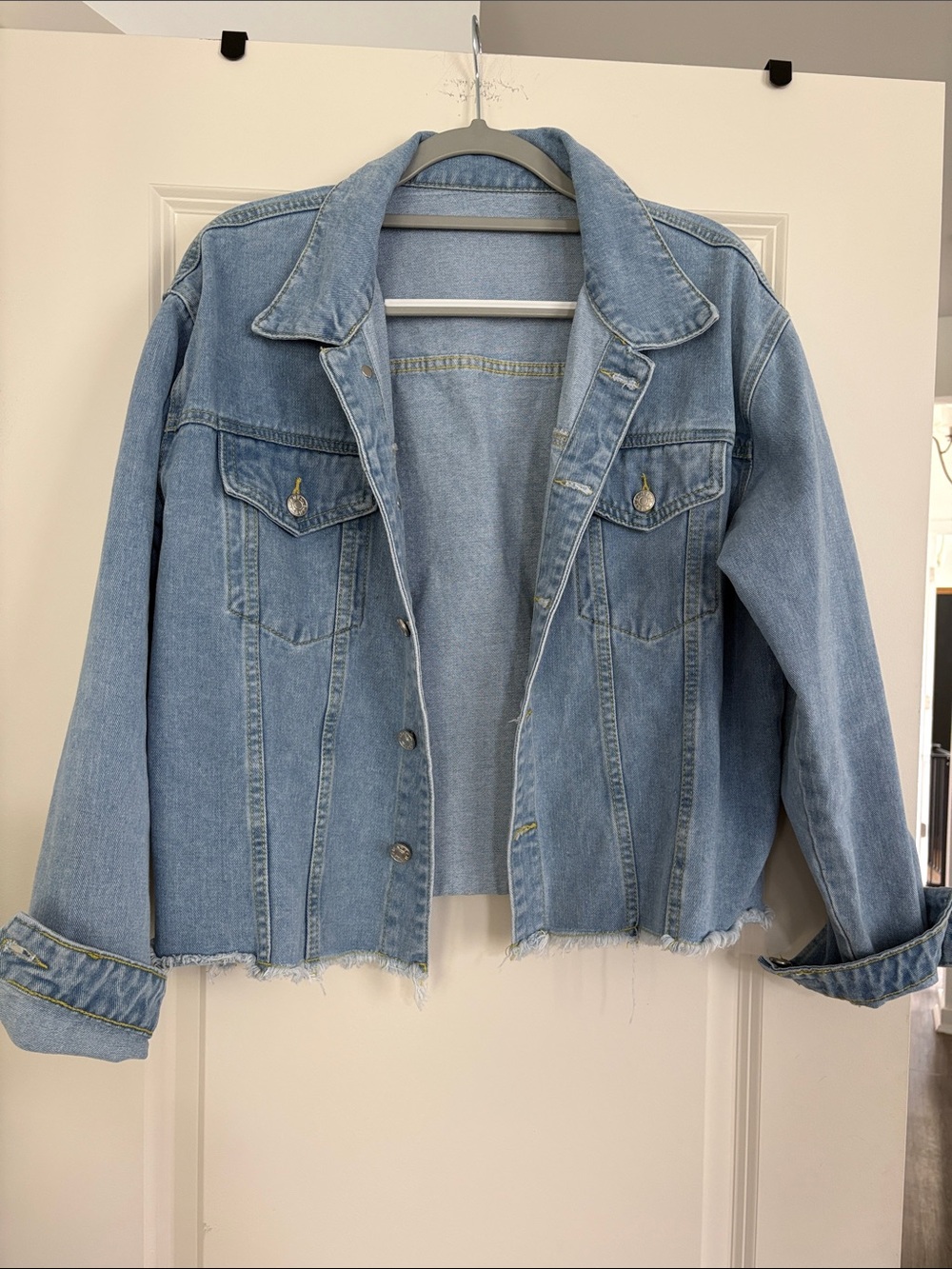 Light Blue Denim Jacket - Women's Casual Jean Coat